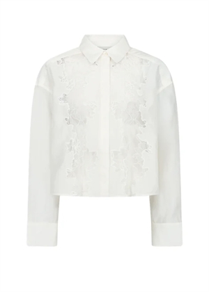 Molly lace short boxy skjorte Jet Stream Copenhagen Muse 